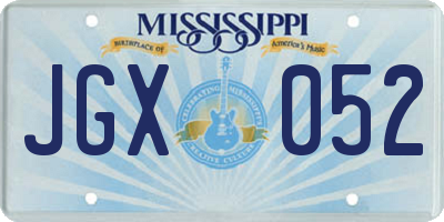 MS license plate JGX052