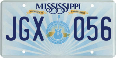 MS license plate JGX056