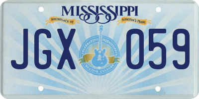 MS license plate JGX059