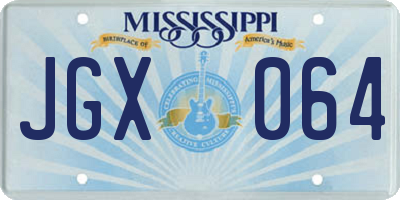 MS license plate JGX064