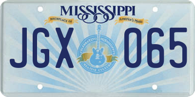 MS license plate JGX065