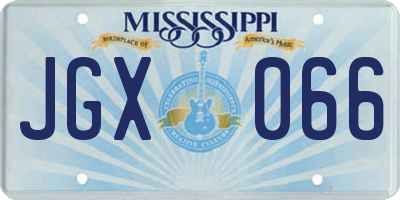 MS license plate JGX066