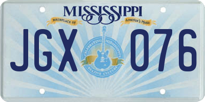 MS license plate JGX076