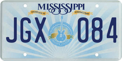 MS license plate JGX084