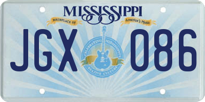 MS license plate JGX086