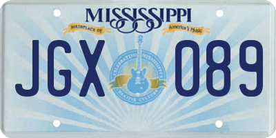 MS license plate JGX089