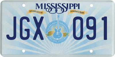 MS license plate JGX091