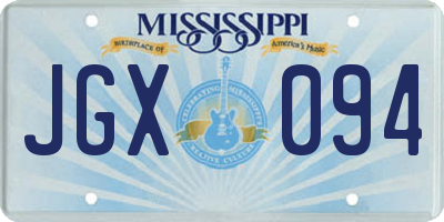MS license plate JGX094