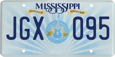 MS license plate JGX095