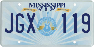 MS license plate JGX119