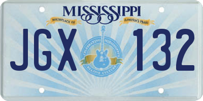 MS license plate JGX132