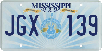 MS license plate JGX139