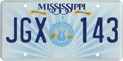 MS license plate JGX143