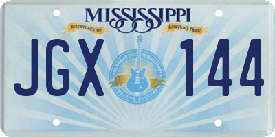 MS license plate JGX144