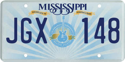MS license plate JGX148