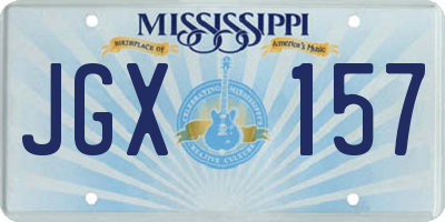 MS license plate JGX157