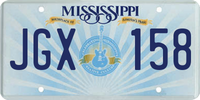 MS license plate JGX158