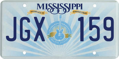MS license plate JGX159