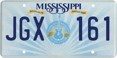 MS license plate JGX161