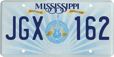 MS license plate JGX162