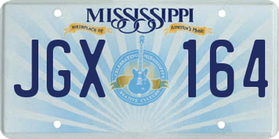 MS license plate JGX164
