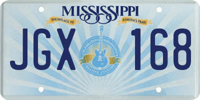 MS license plate JGX168