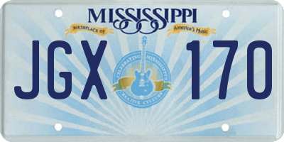 MS license plate JGX170