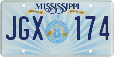 MS license plate JGX174