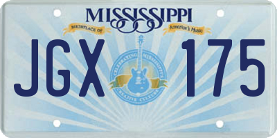 MS license plate JGX175