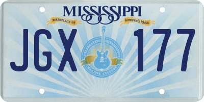MS license plate JGX177