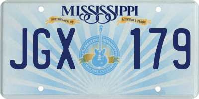 MS license plate JGX179