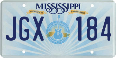 MS license plate JGX184