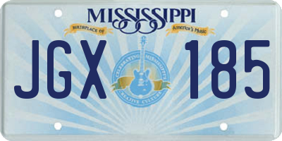 MS license plate JGX185