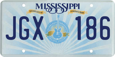 MS license plate JGX186