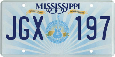 MS license plate JGX197