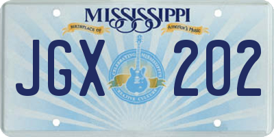MS license plate JGX202