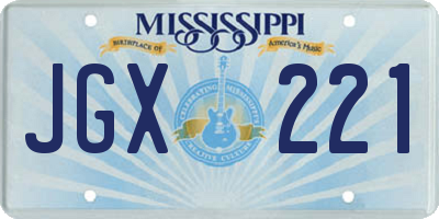 MS license plate JGX221