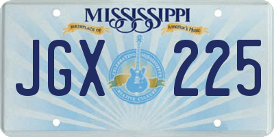 MS license plate JGX225