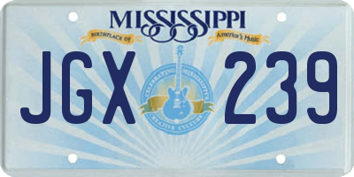 MS license plate JGX239