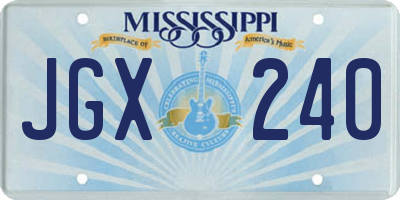 MS license plate JGX240