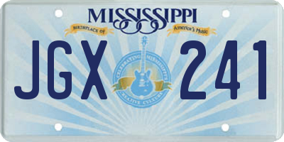 MS license plate JGX241