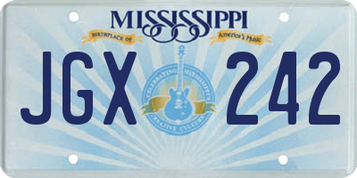 MS license plate JGX242