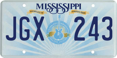 MS license plate JGX243