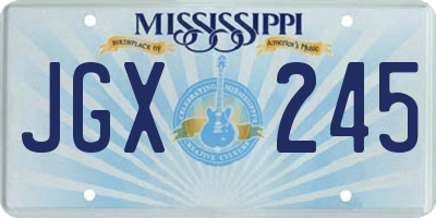 MS license plate JGX245