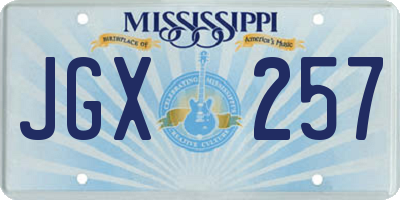 MS license plate JGX257