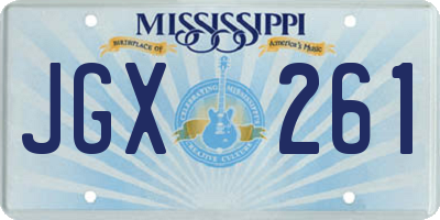 MS license plate JGX261