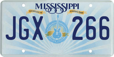 MS license plate JGX266