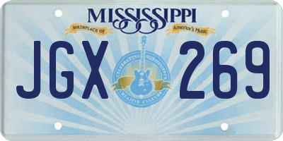 MS license plate JGX269