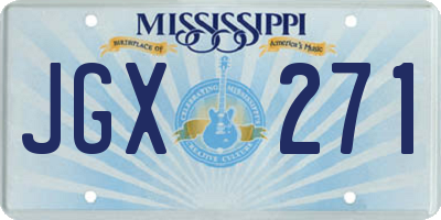 MS license plate JGX271