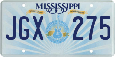 MS license plate JGX275